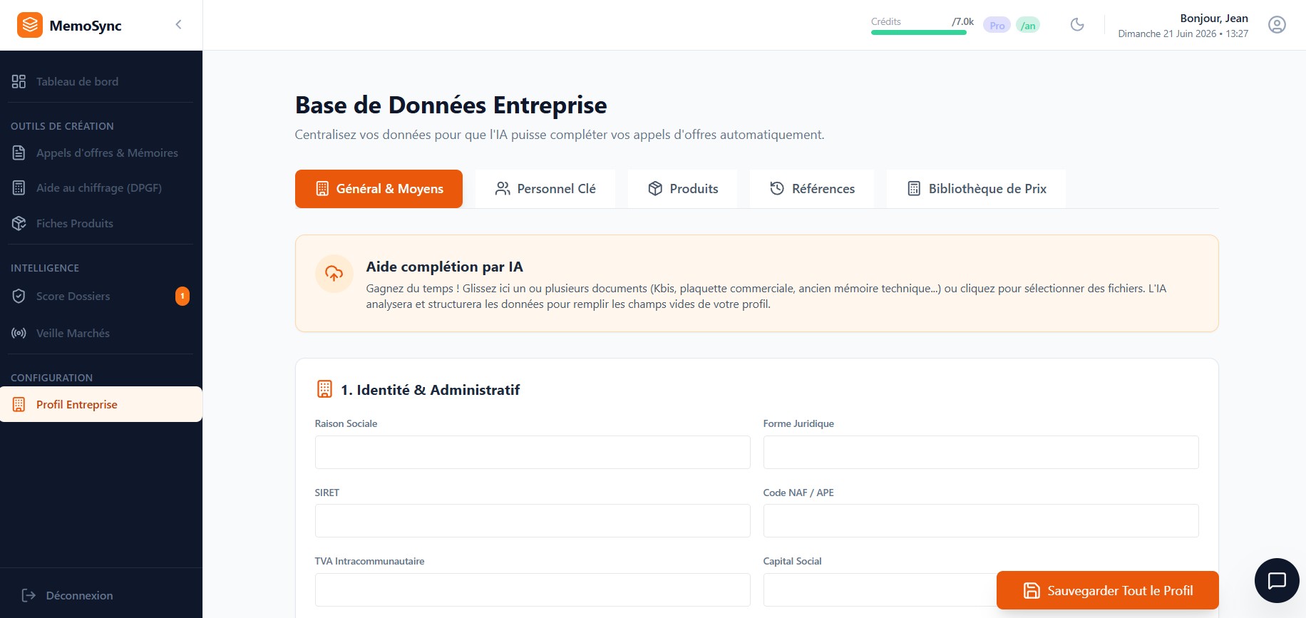 Entrez vos Données