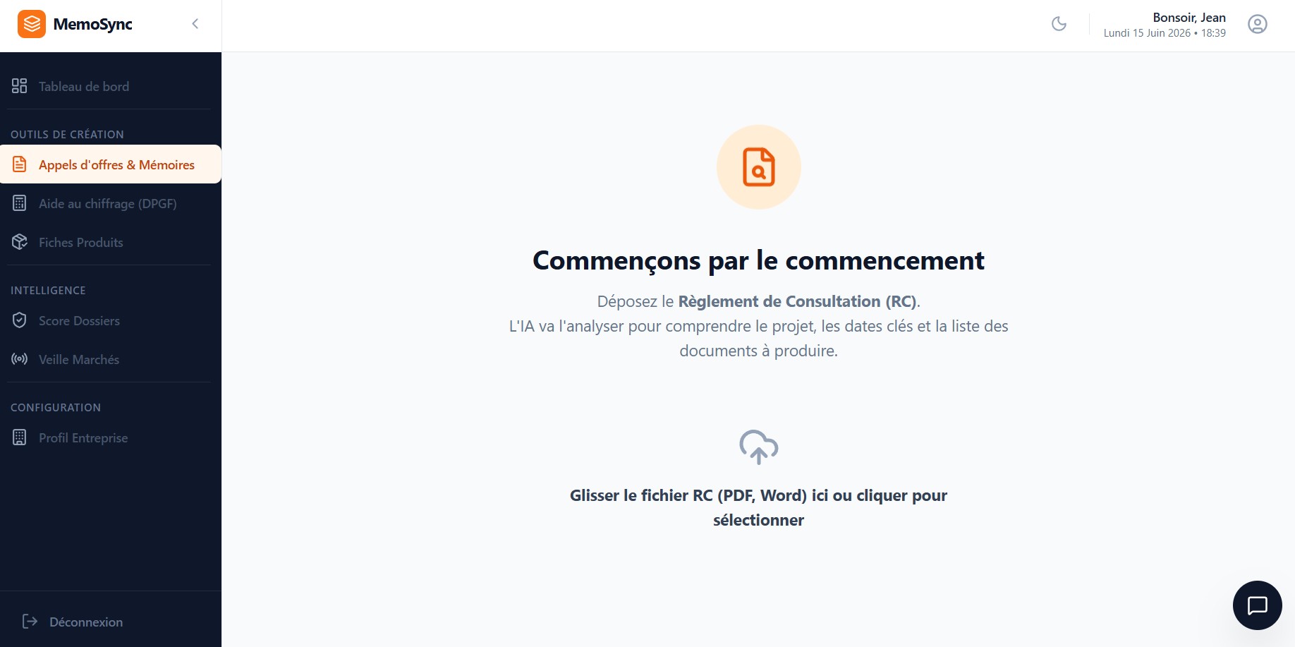 Transfert du Règlement de Consultation